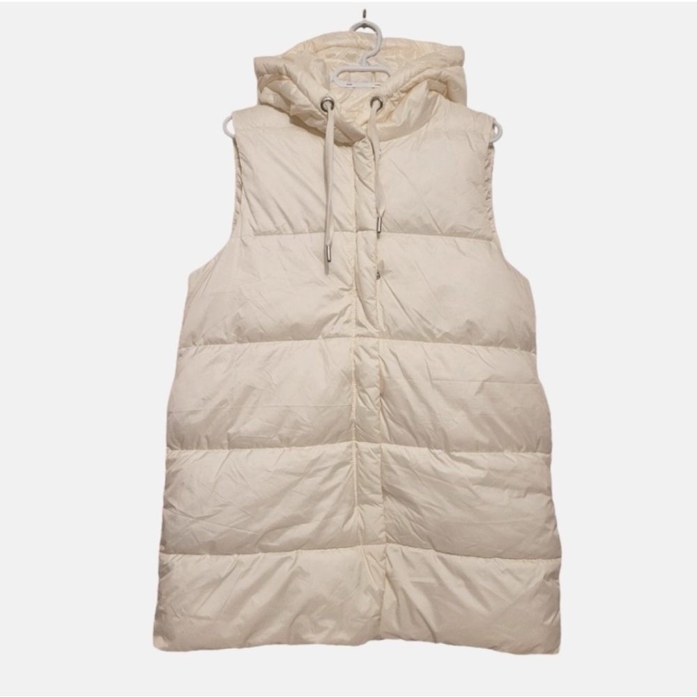 New Only brand Long Puffer vest hooded winter insulated quilted XLarge